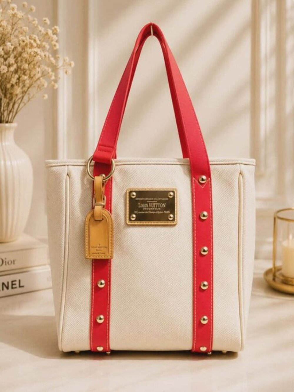 Authentic Louis Vuitton Antigua Cabas MM Tote Bag